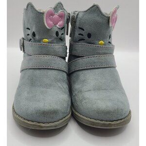HELLO KITTY Girls Boots SIZE 6 Sanrio HK Silver Grey Glitter Toddler Shoes